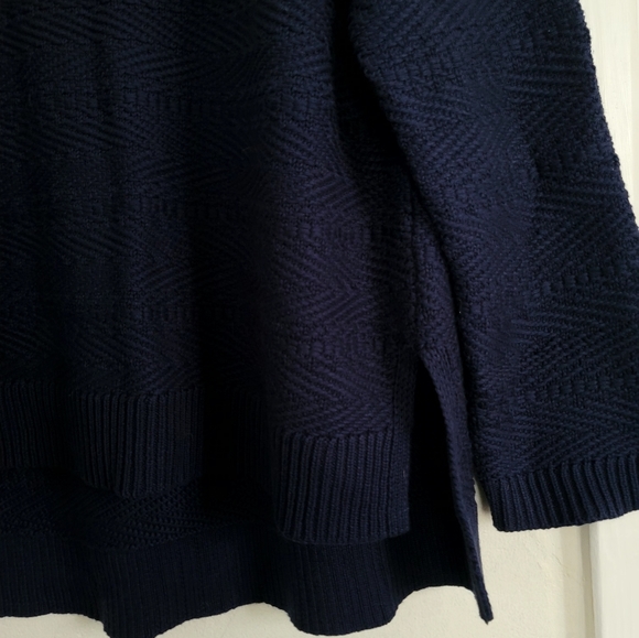 Athleta Blue Sunset Lace Up Slouchy Fit Sweater Cotton Blend Size Medium - Picture 7 of 15